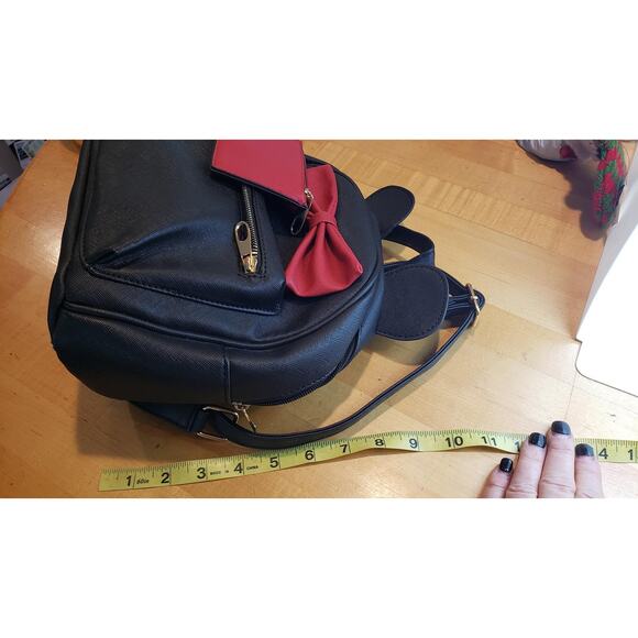 Mouse Ears Mini Backpack Purse & Coin Wallet Faux Leather Disney NWOT - Picture 13 of 14